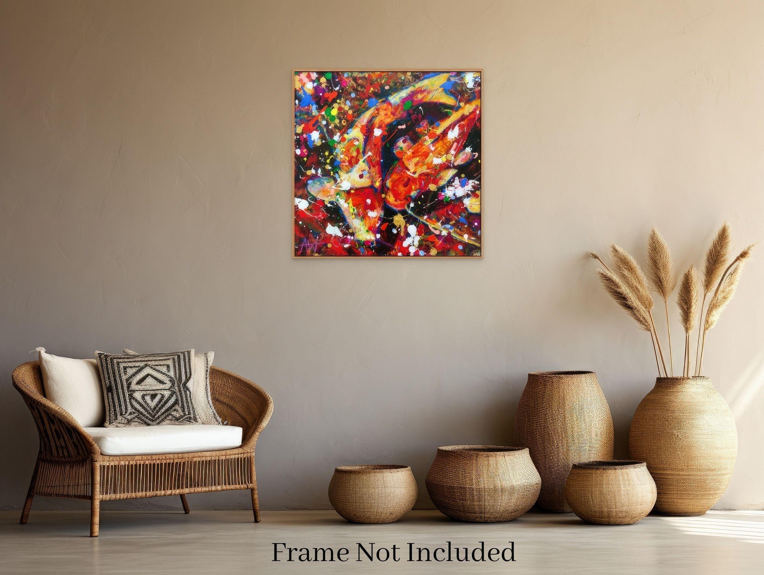 Koi d'oro, Pittura, Olio su tela - Painting di Angie Wright