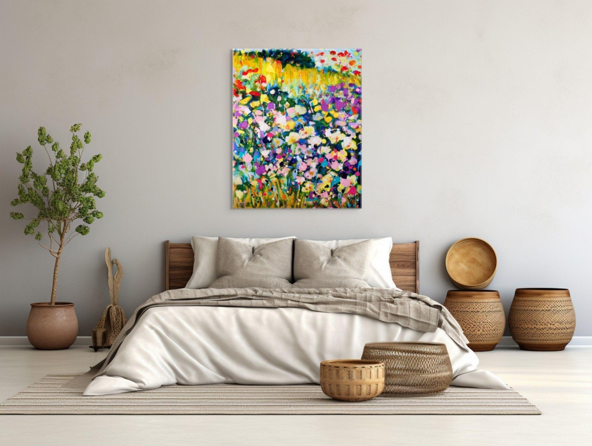 Blütenblattparade, Gemälde, Öl auf Leinwand (Expressionismus), Painting, von Angie Wright