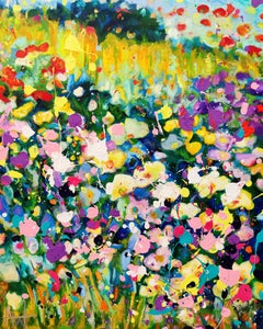 Desfile de pétalos, Pintura, Óleo sobre lienzo