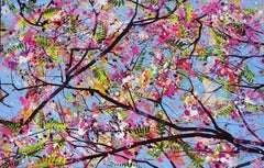 Rosa Jacaranda, Gemälde, Acryl auf Leinwand