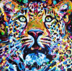 Spellbound - Portrait of a Leopard, Painting, Oil on Canvas