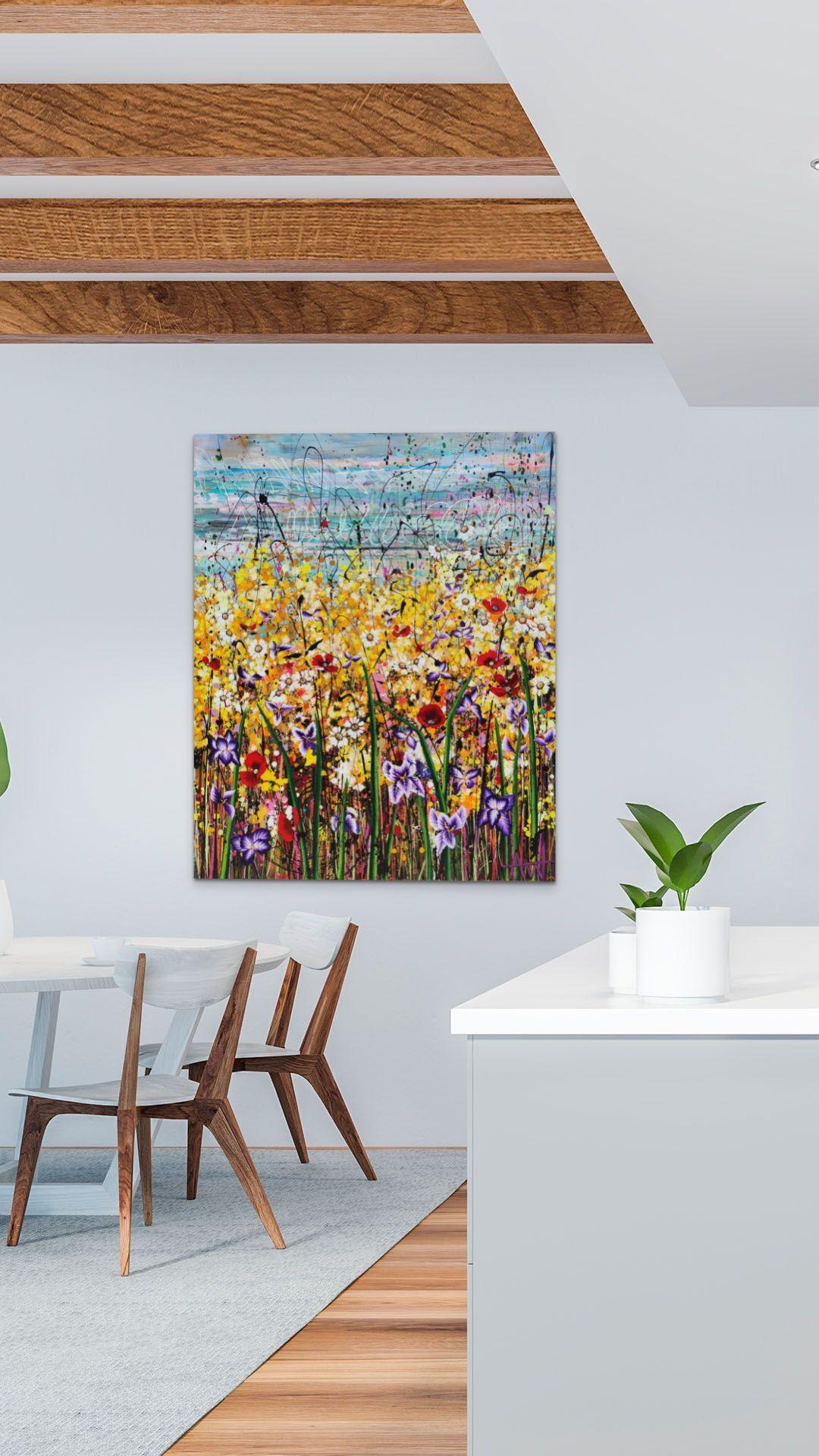 Sommer Loving #2, Gemälde, Öl auf Leinwand (Braun), Abstract Painting, von Angie Wright
