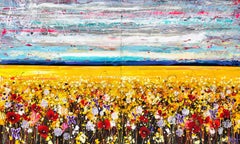 Grand diptyque Sun Gazer, peinture à l'huile sur toile