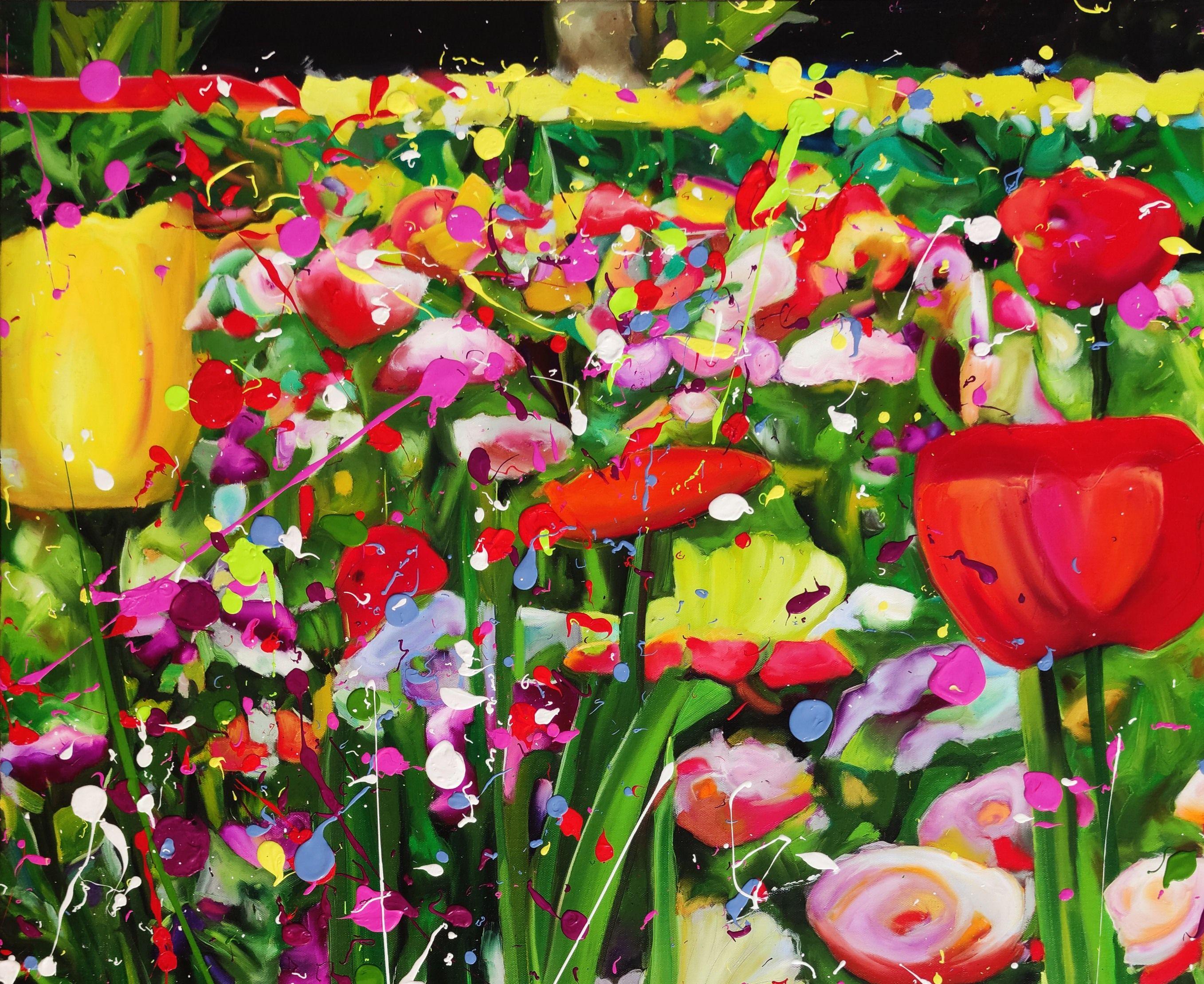 Tulips, Painting, Oil on Canvas For Sale 2