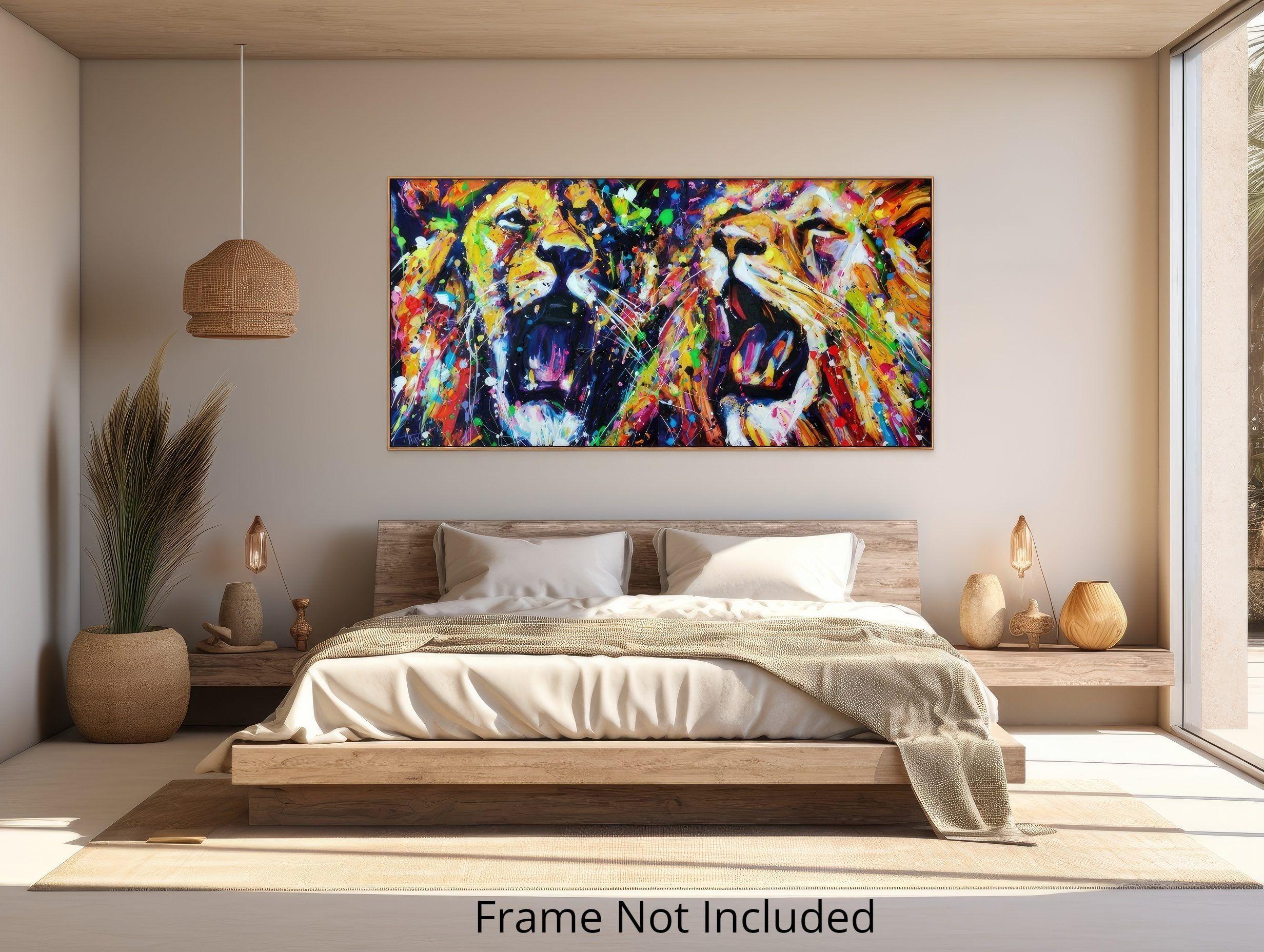 Two Tribes (Diptych), Painting, Oil on Canvas - Brown Abstract Painting by Angie Wright