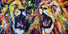 Two Tribes (Diptych), Painting, Oil on Canvas
