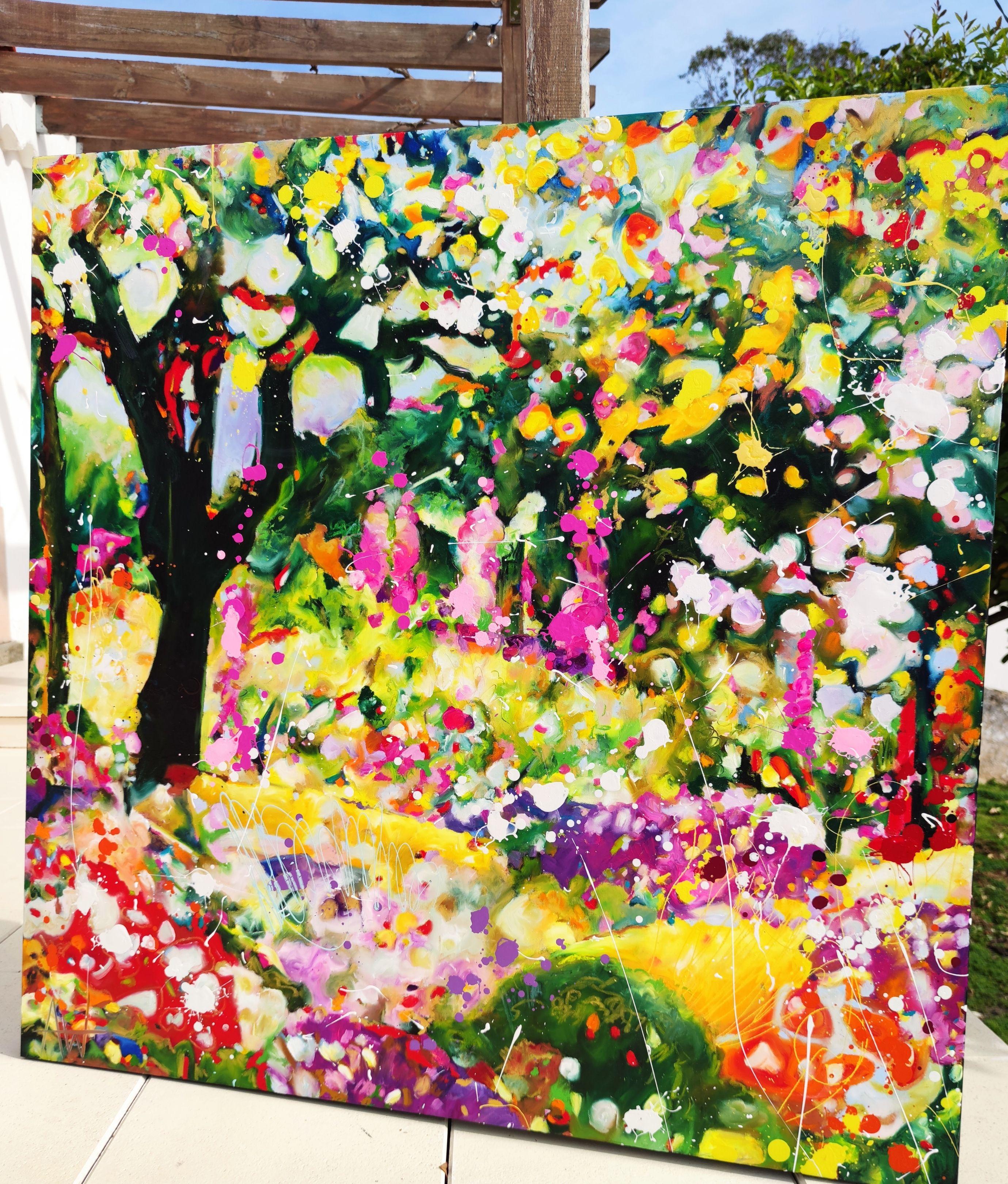 Wildflower Sanctuary, Painting, Oil on Canvas For Sale 2