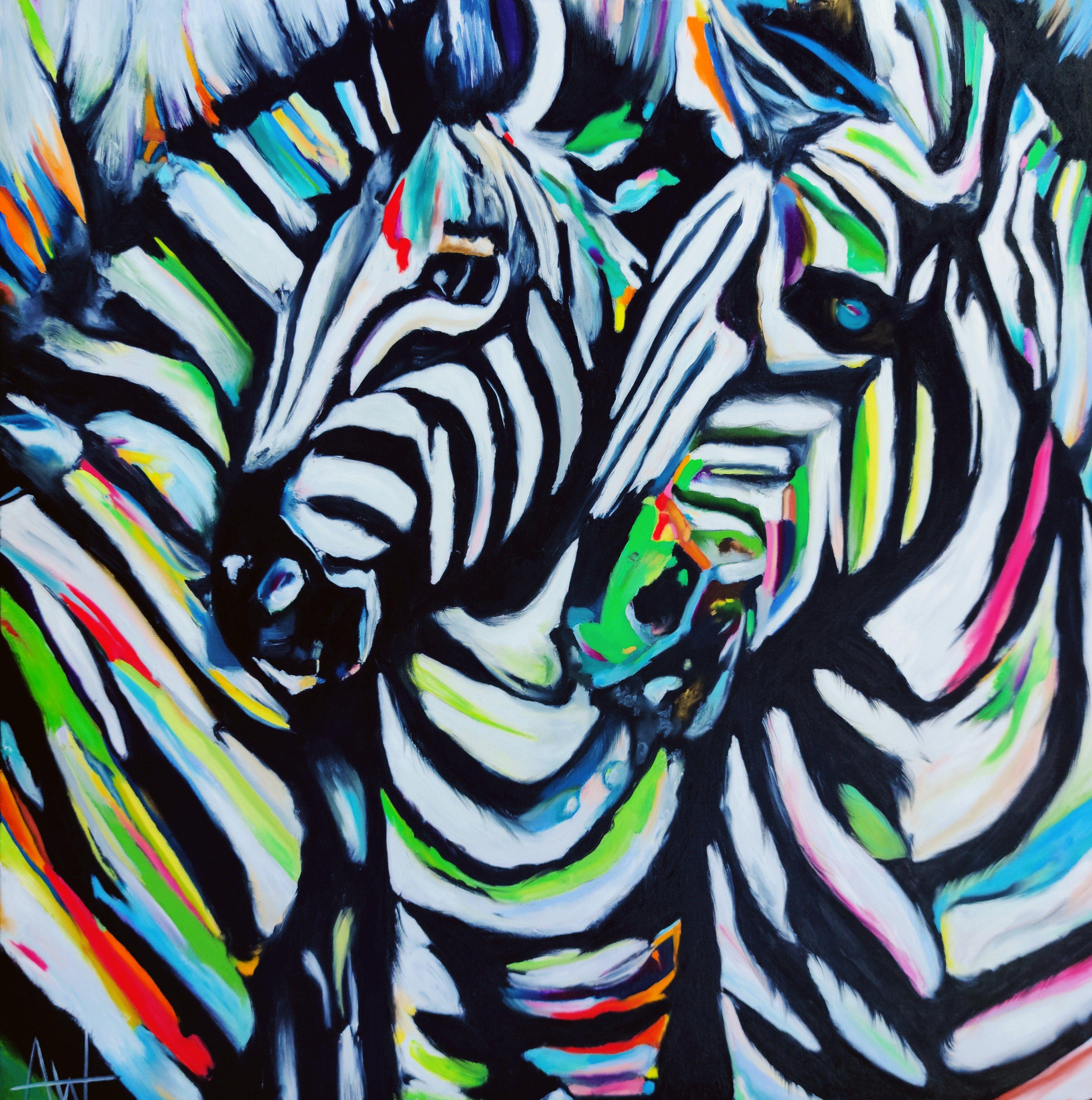 Abstract Painting di Angie Wright - Zebralicious, Pittura, Olio su tela