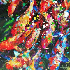 Zen Koi, Painting, Oil on Canvas