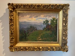 Dramatic Italian Landscape oil painting - listed artist Angiola Meucci 1880-1966