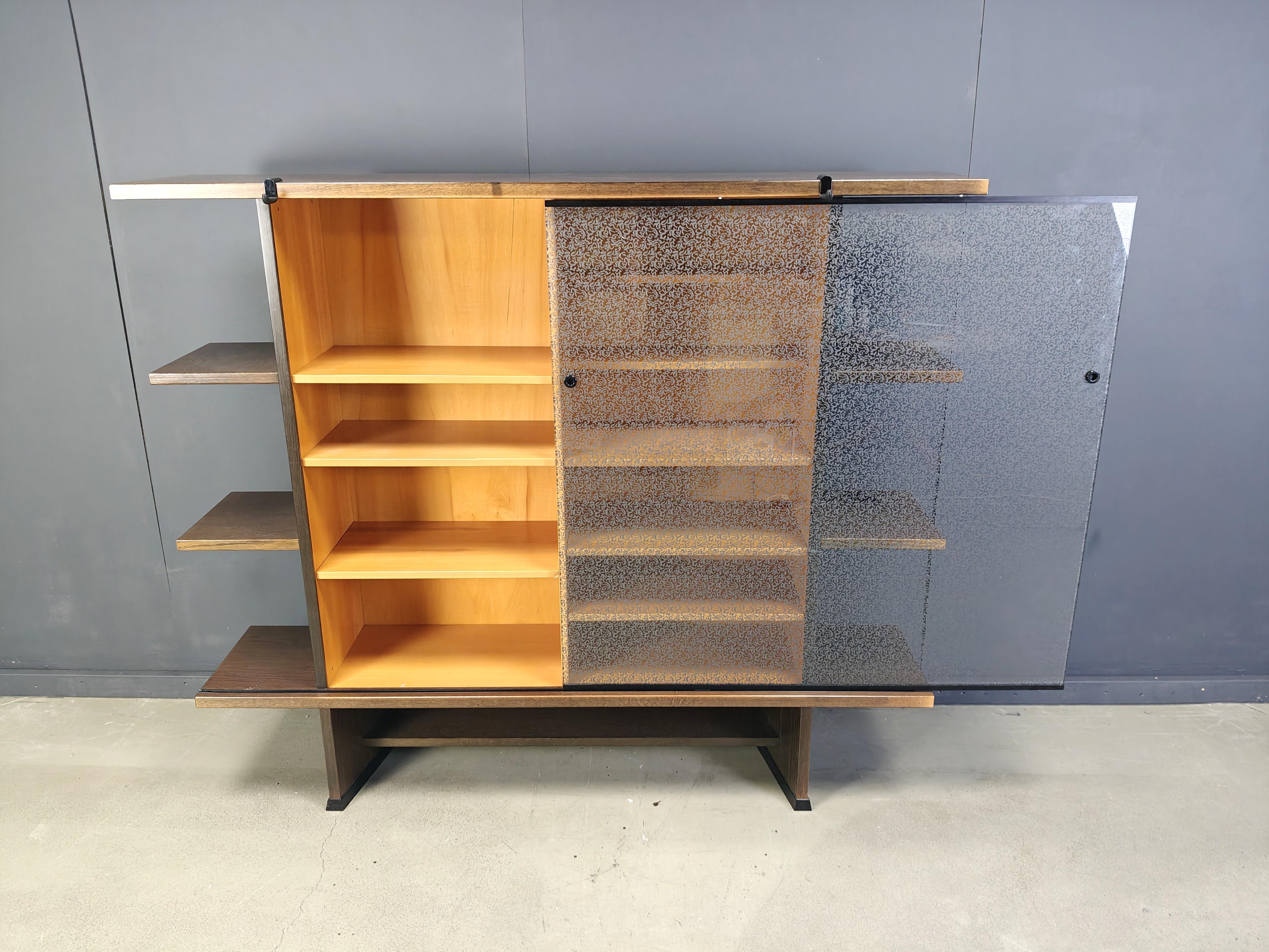 Winkelkabinett von Francesco Binfare für Cassina, 1980 (Glas) im Angebot