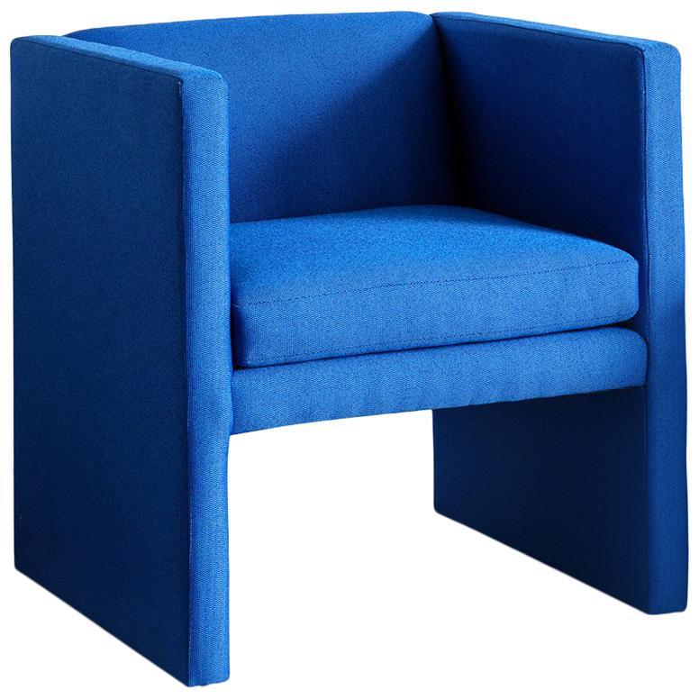 Angle Chair in Maharam Ultramarine Fabric with Hardwood Frame by TRNK For Sale