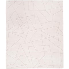 'Angle No.06' Hand Knotted Tibetan Contemporary Geometric Wool and Silk Rug