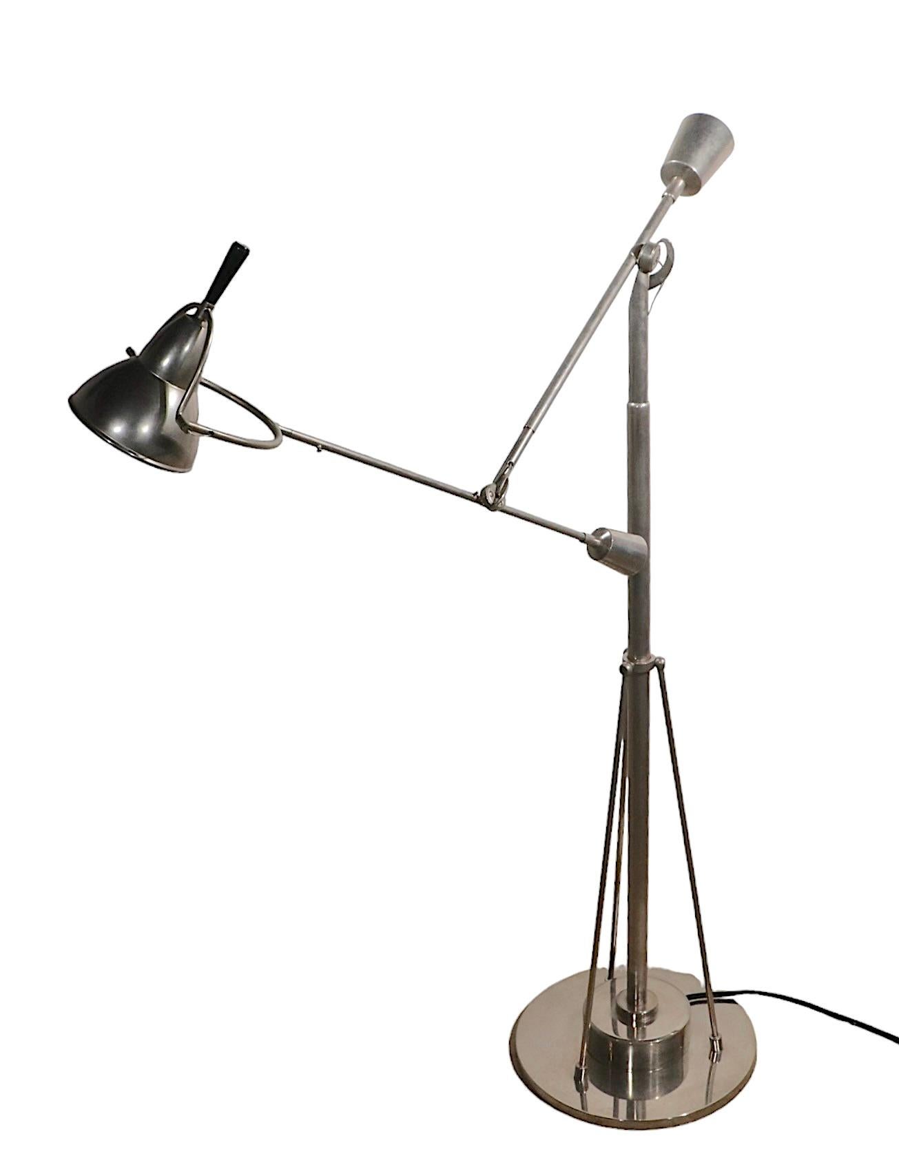 American Angle Poise Floor Lamp After Buquet EB 27 For Sale