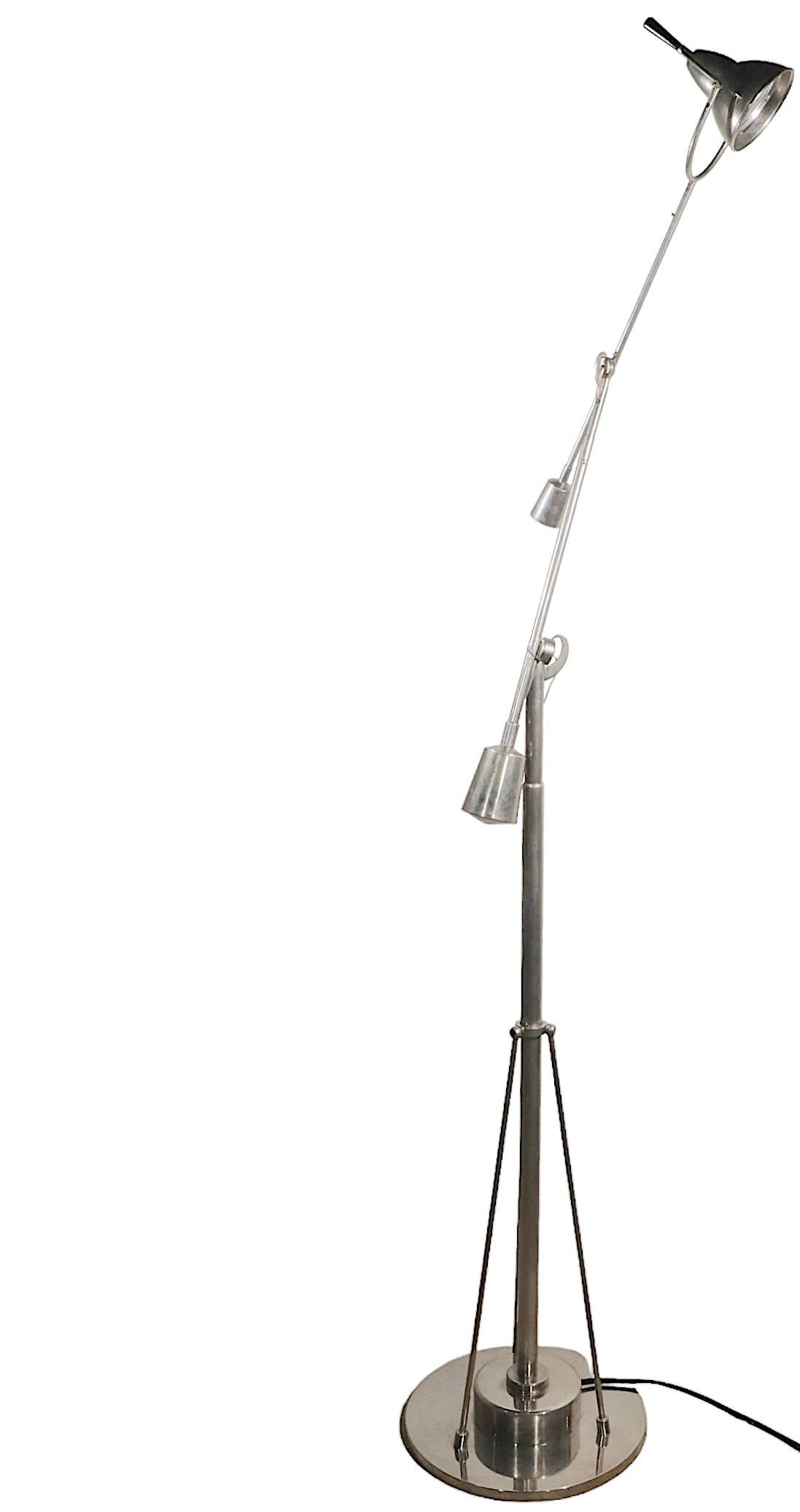 Angle Poise Floor Lamp After Buquet EB 27 In Good Condition For Sale In New York, NY
