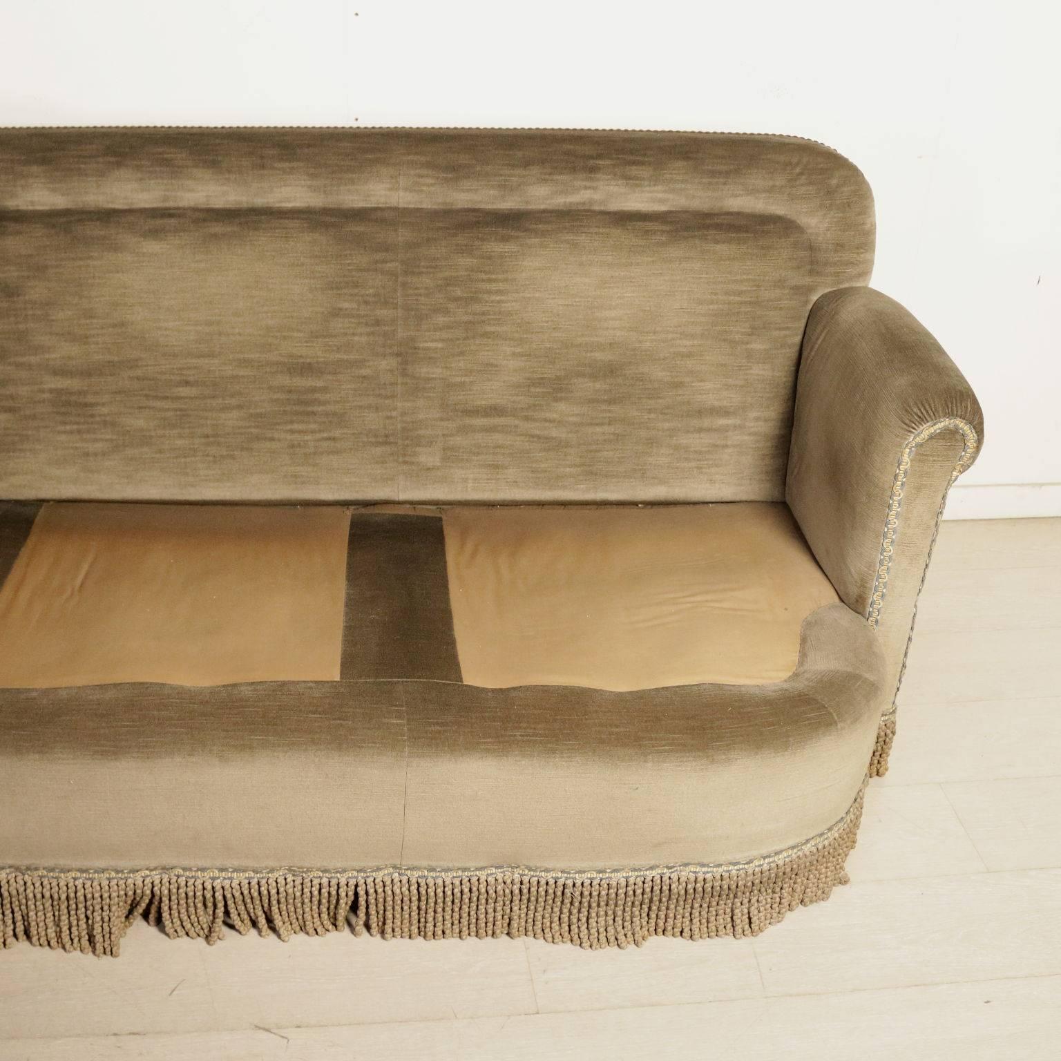 Angle Sofa Feather Cushions Vintage Manufactured in Italy, 1940s 2
