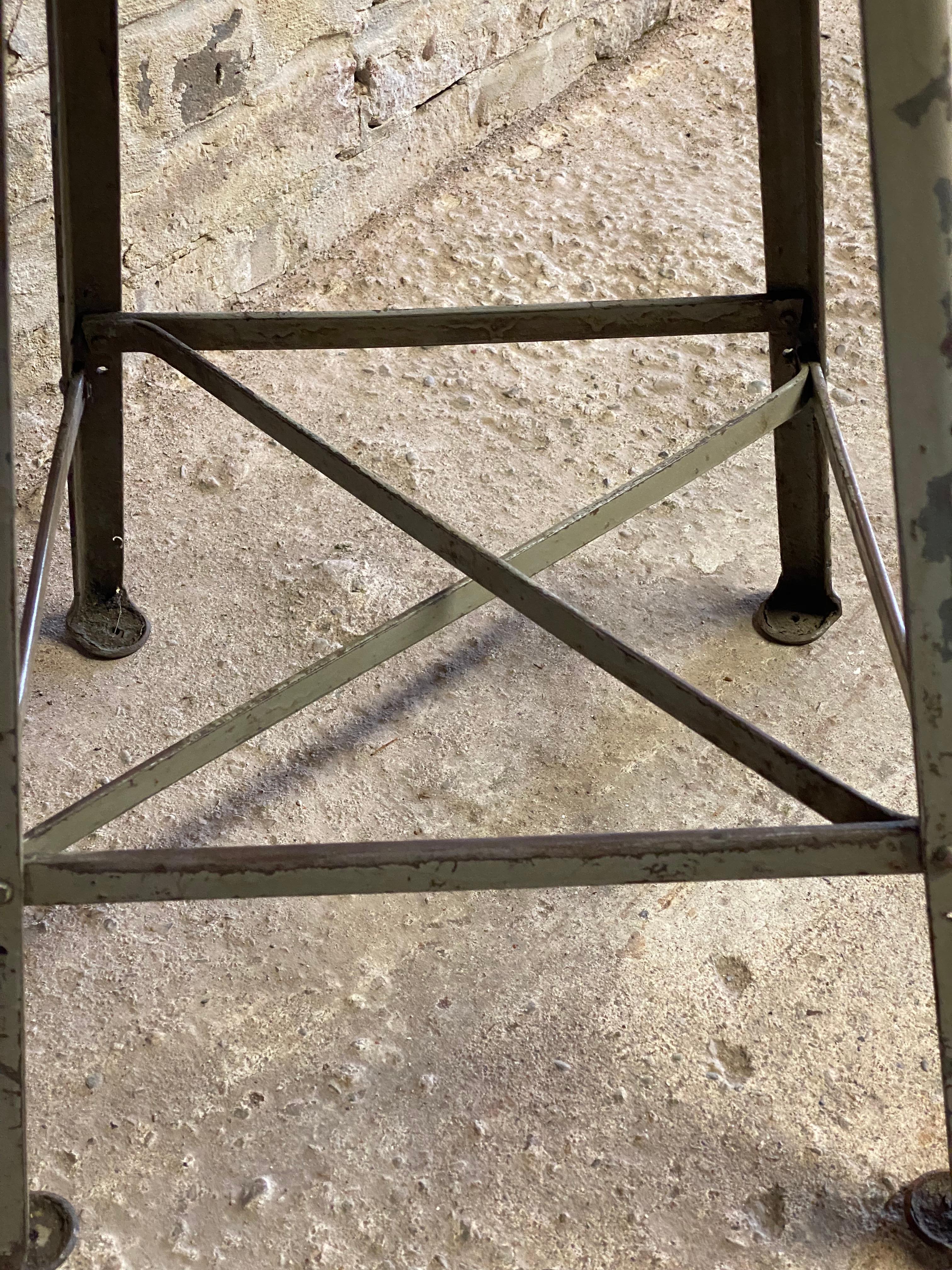 Angle Steel Inc. Adjustable Industrial Stool In Fair Condition For Sale In Garnerville, NY