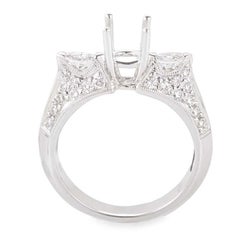 Angled 18 Karat White Gold Diamond Pave Mounting Ring MFC08-062913