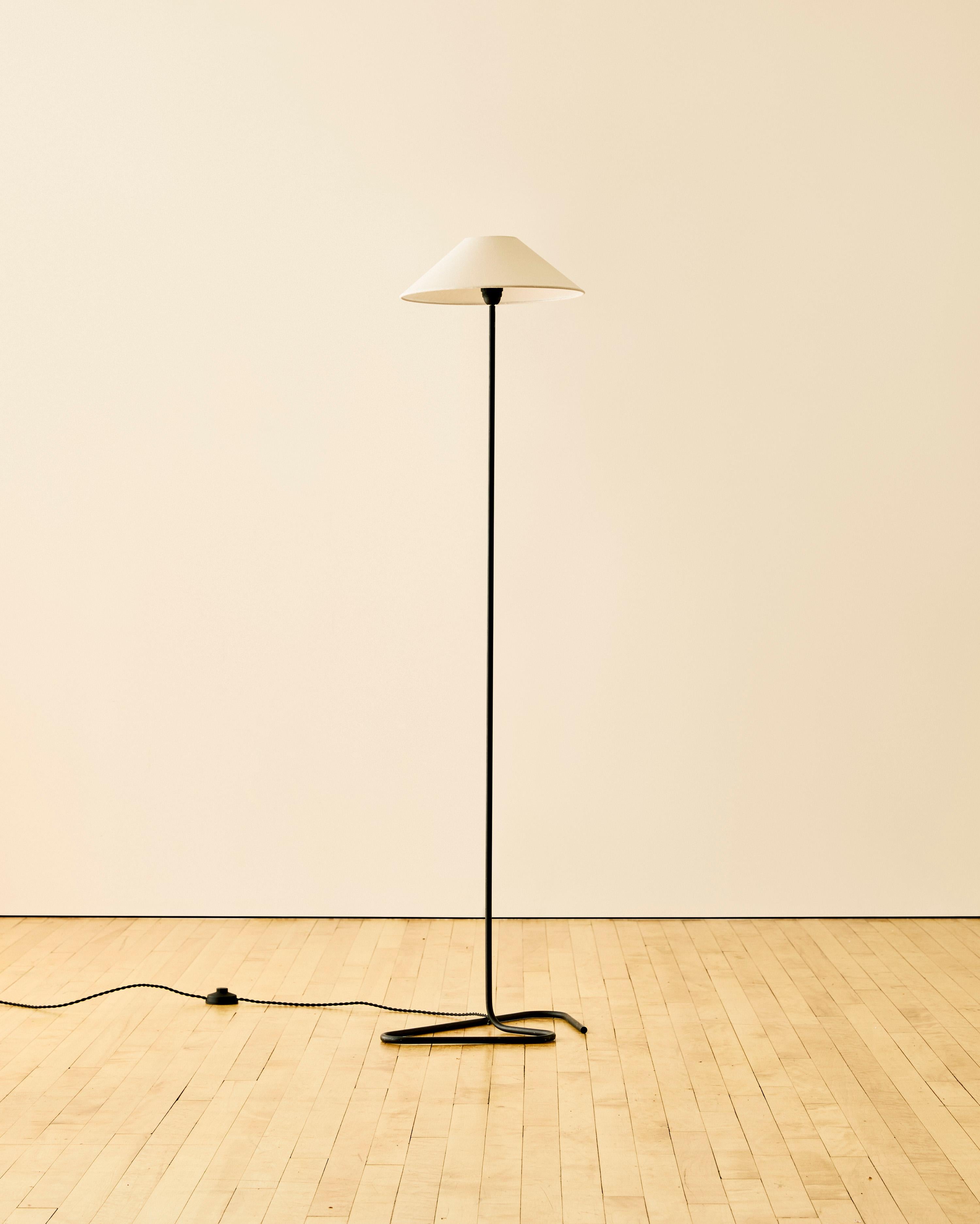 Mid-20th Century Angled Base Iron Floor Lamp c. 1950 For Sale