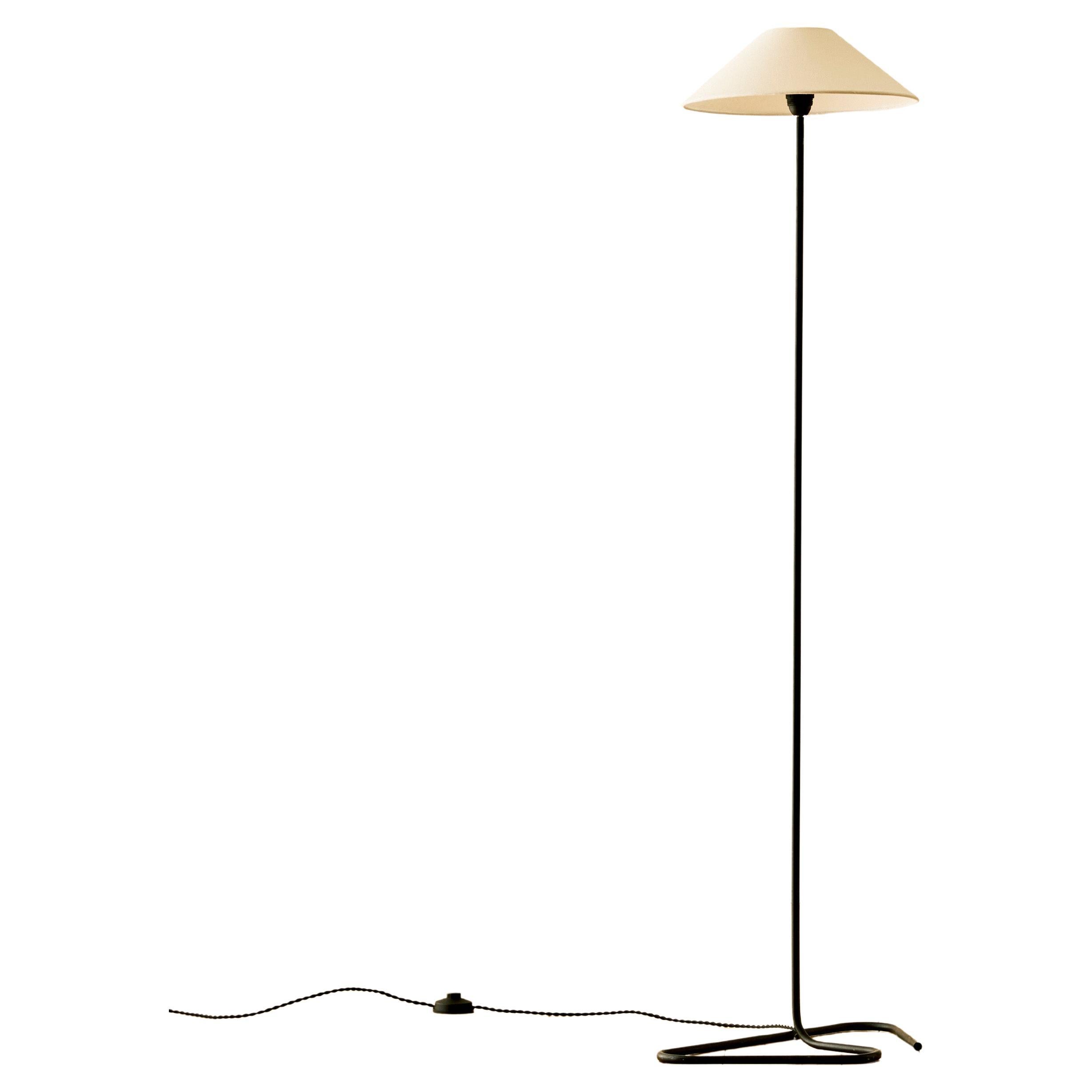 Angled Base Iron Floor Lamp c. 1950 For Sale
