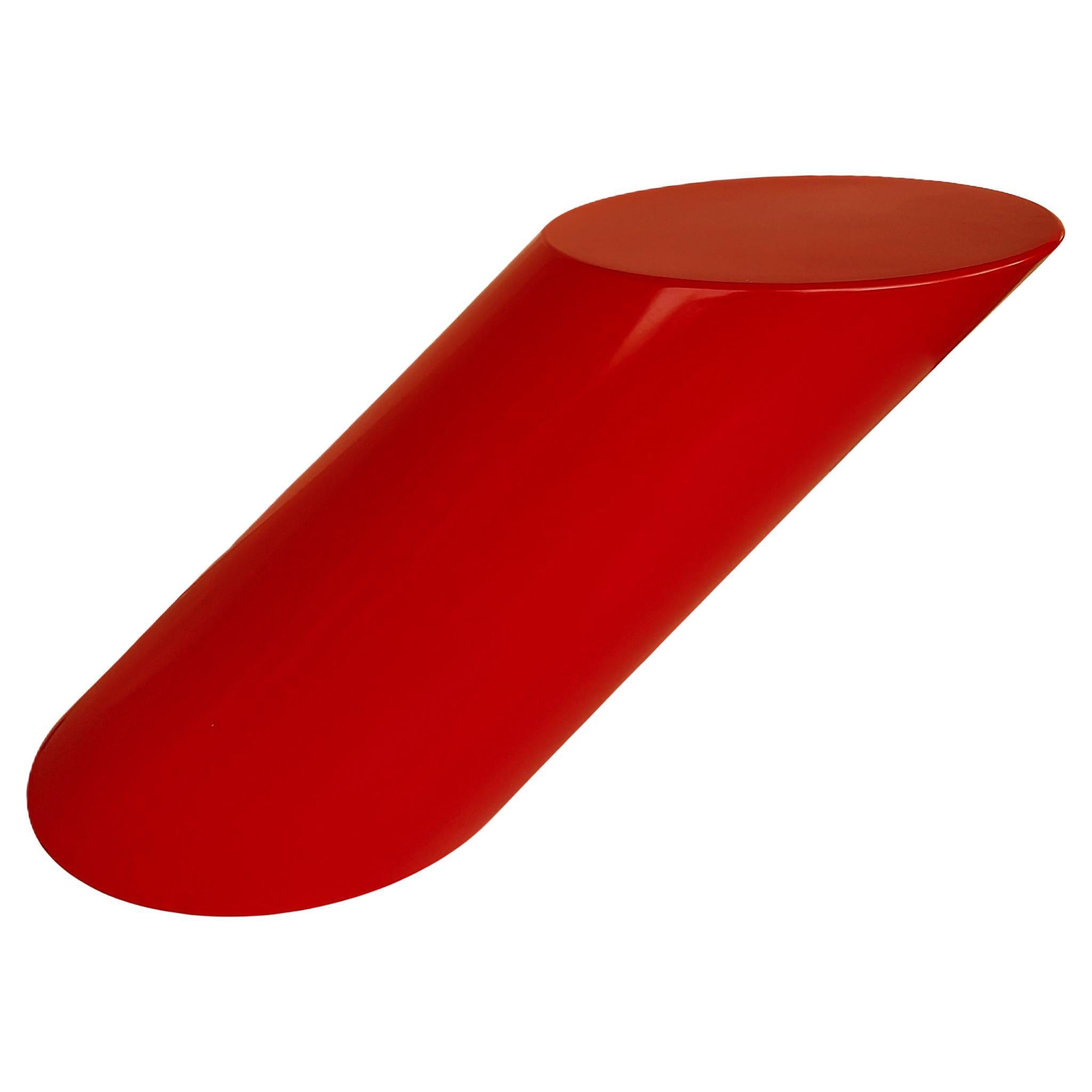 Angled Counter Weighted Cantilver Lipstick Side Table For Sale