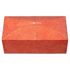 Angled Red Shagreen Box aus Angled