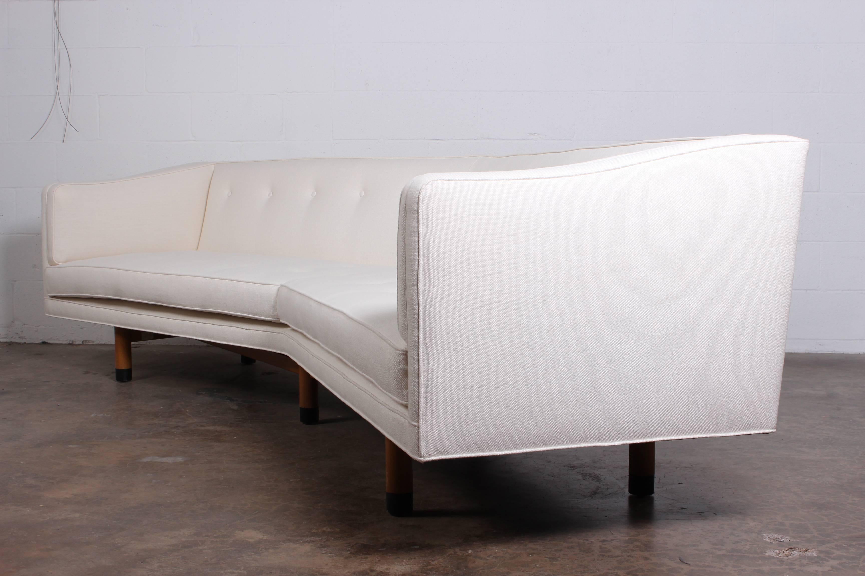 Fabric Angled Sofa by Edward Wormley for Dunbar