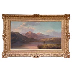 Antique "Angler in the Highlands" by Francis Sydney Muschamp