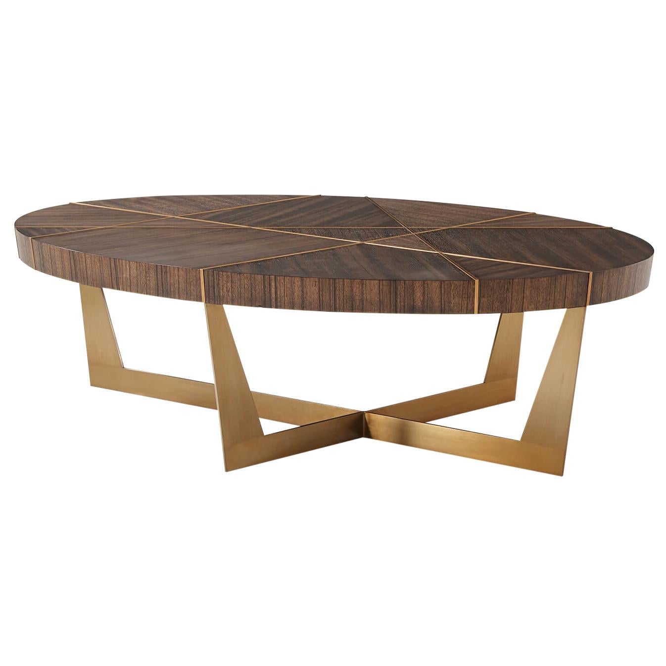 Angles, Oval Modern Coffee Table For Sale