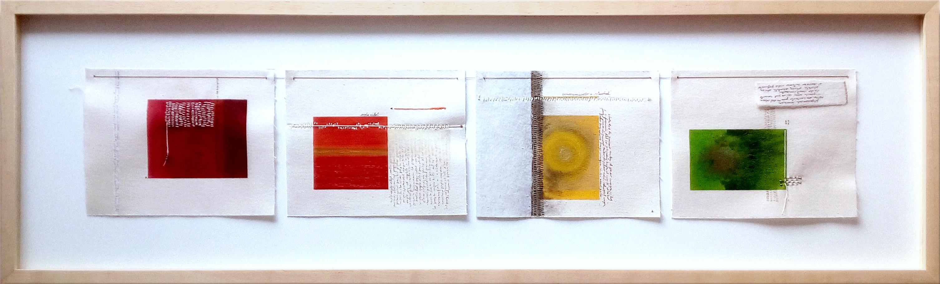 Intenciones del Silencio II. Tecnica mista su tela - Mixed Media Art Astratto di Angélica Chavarro Franco