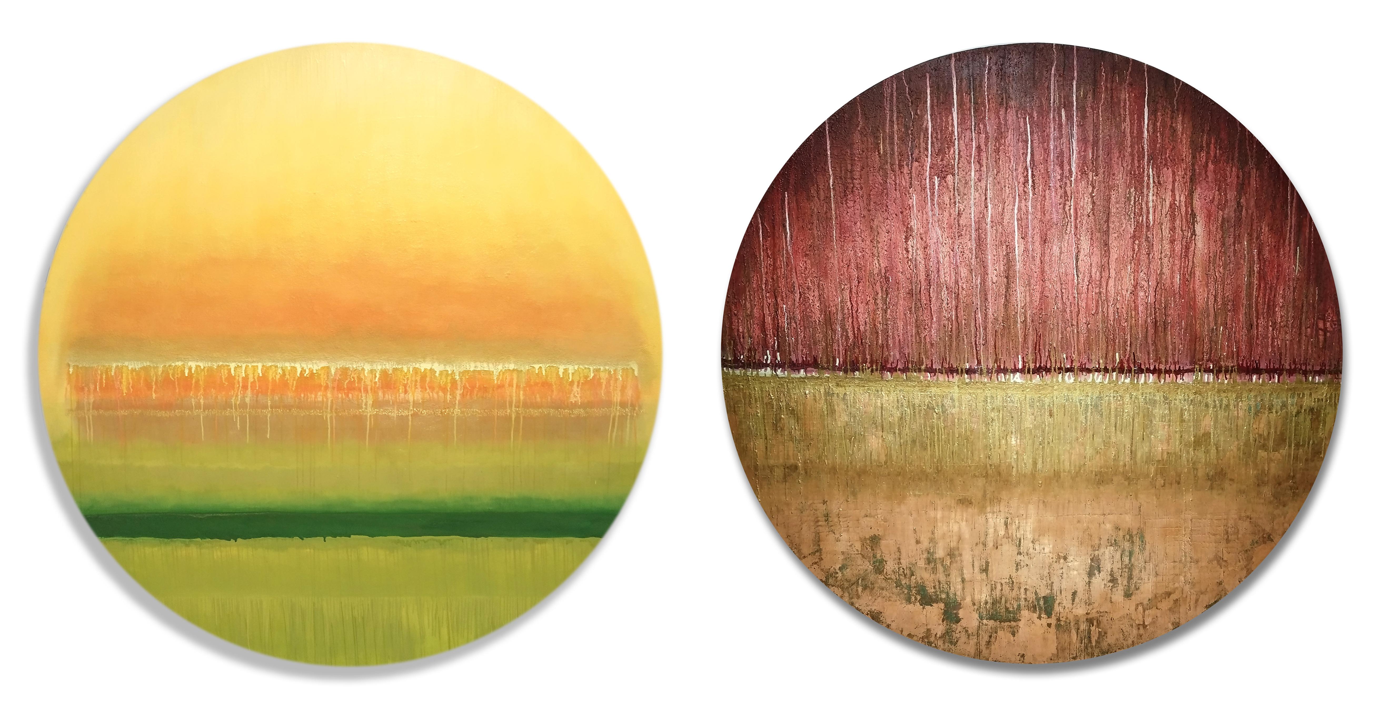 Angélica Chavarro Franco Abstract Painting – Sagrada Dualidad III und II, Diptychon. Öl auf Leinwand