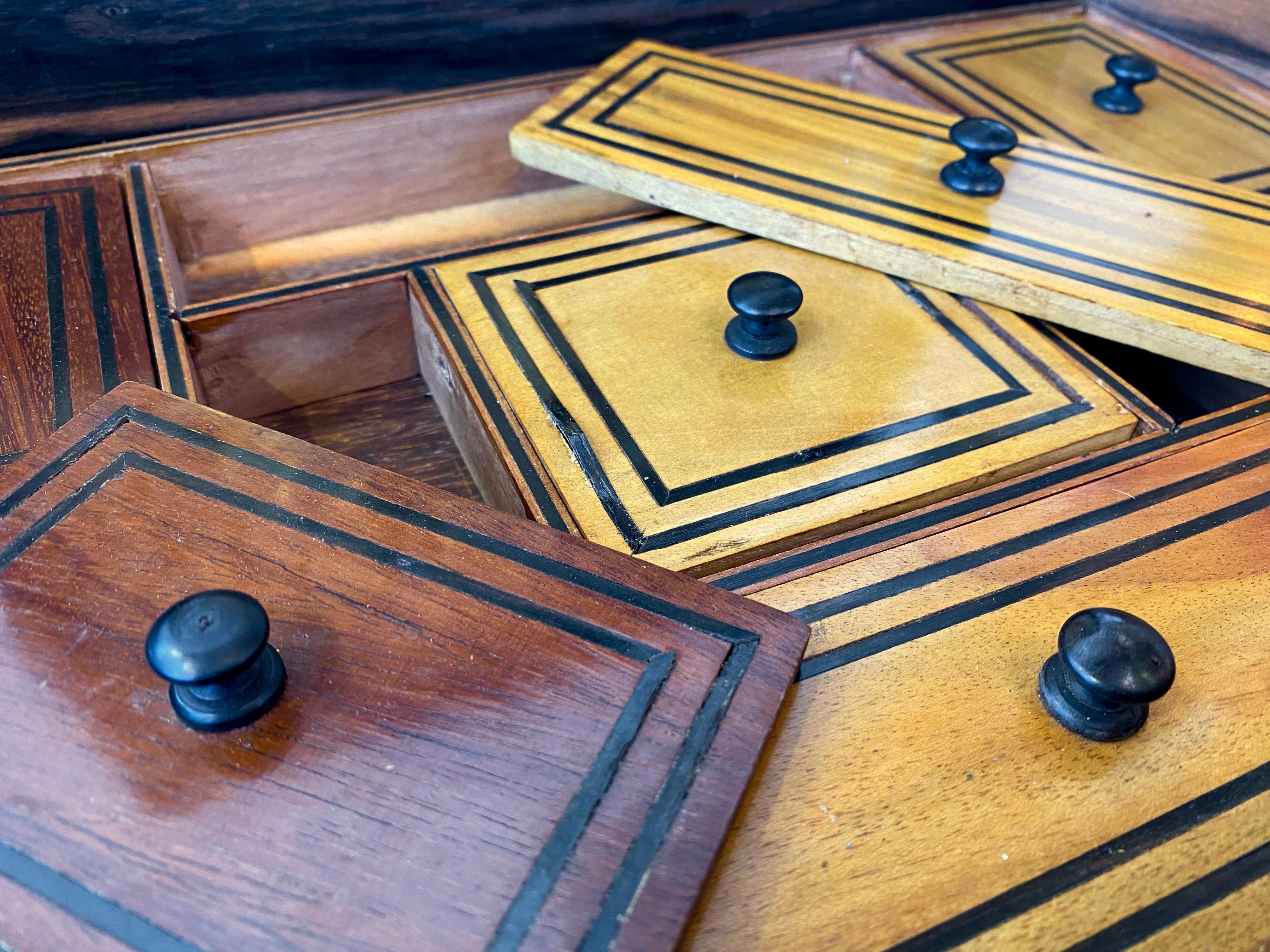 Anglo-Ceylonese Coromandel Work Box with Exceptional Decoration, Late 19th C. 6