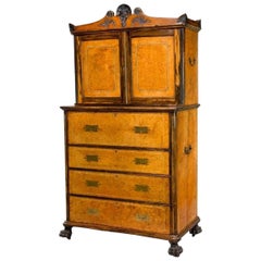 Antique Anglo-Chinese Amboyna and Secretaire Bookcase