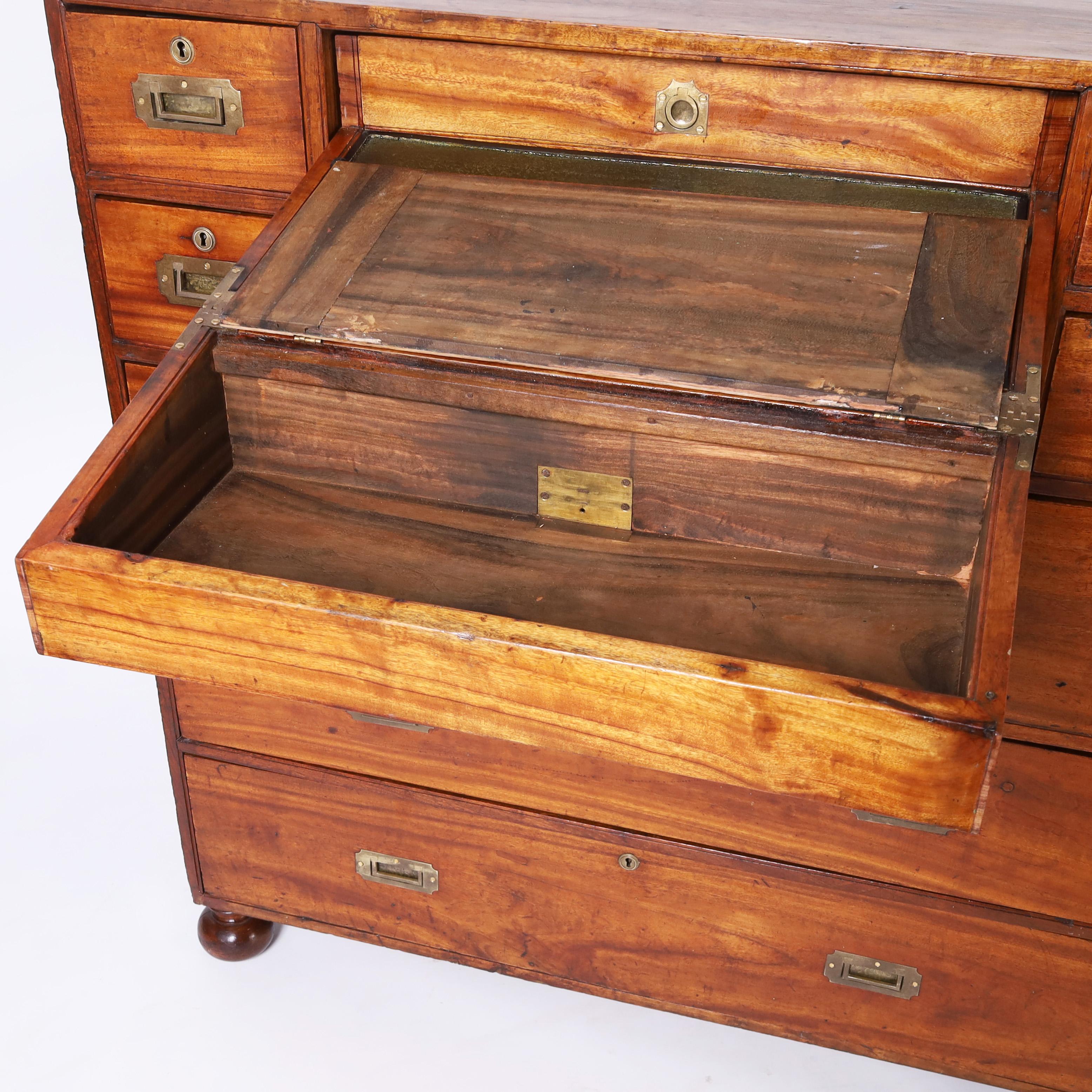 Anglo Chinese Antique Campaign Chest with Desk For Sale 1