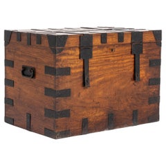 Antique Anglo-Chinese Teak Travelling Chest