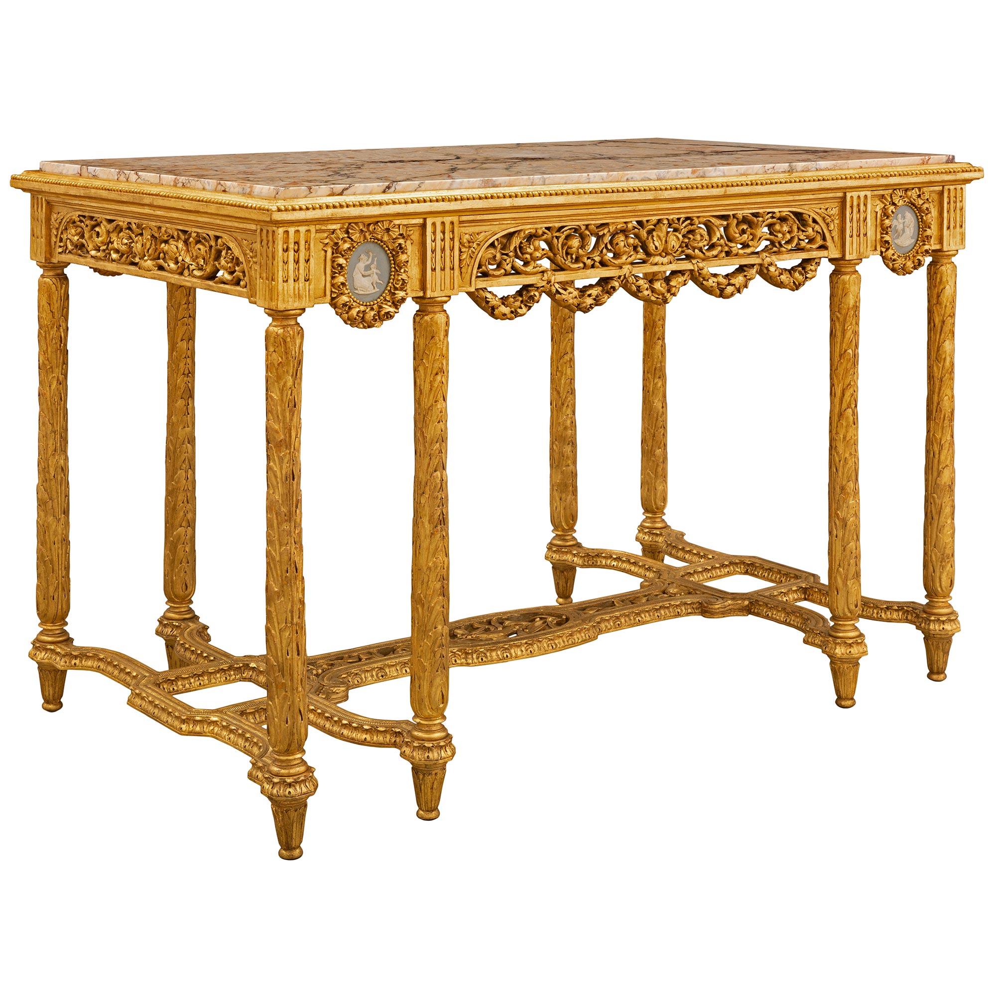 English Anglo-French 19th Century Louis XVI St. Center Table For Sale