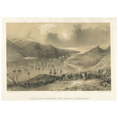 Anglo-French Fleet Entering the Black Sea from the Bosphorus – Crimean War, 1854