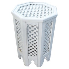 Anglo Indian Style Lattice White Center Konsolentisch