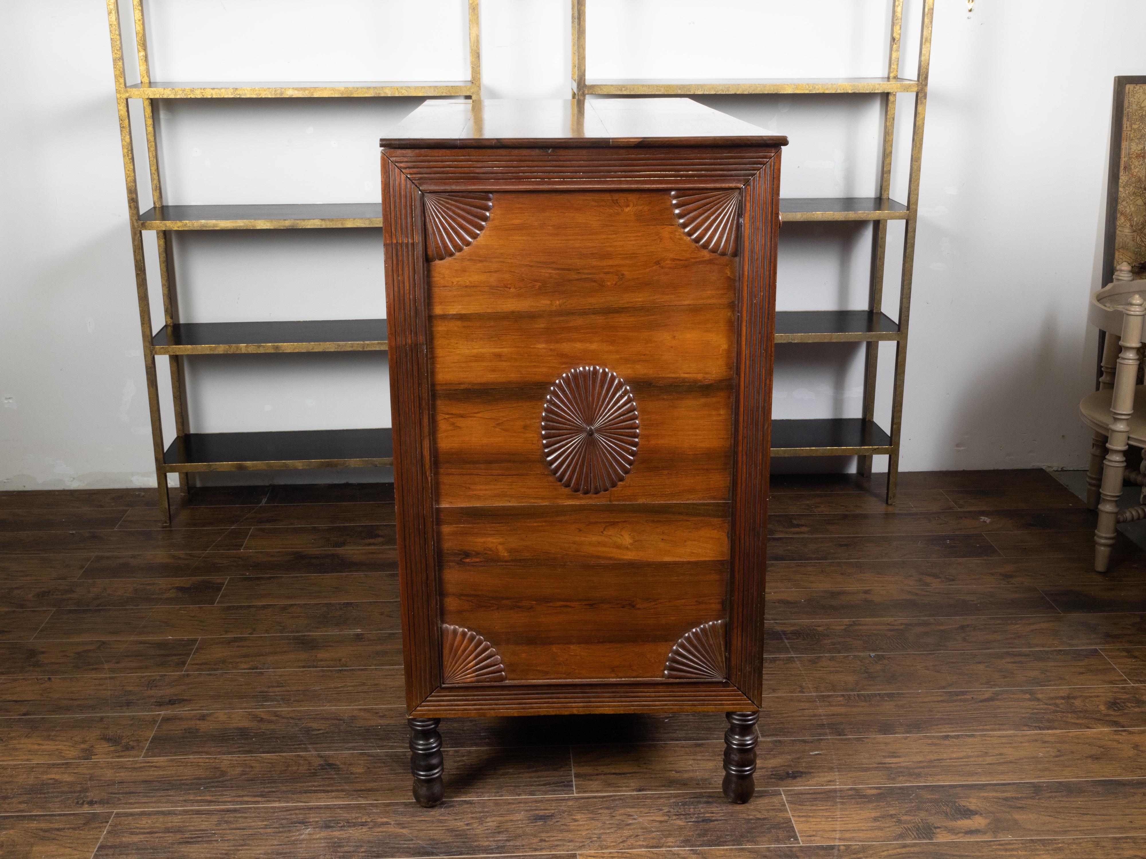 Anglo-Indian 1800s Six-Drawer Chest with Radiating Fan Motifs and Bone Inlay 6