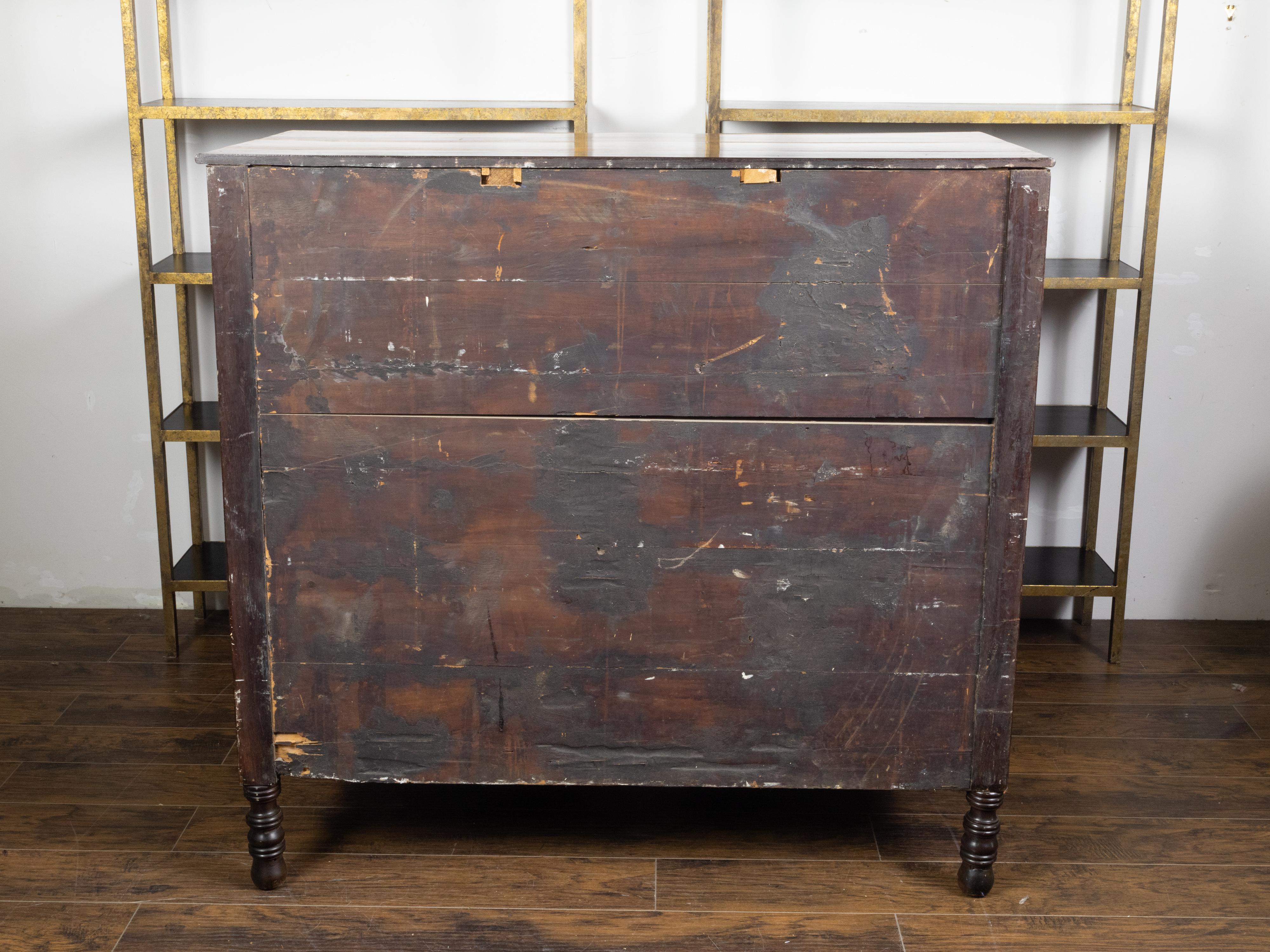 Anglo-Indian 1800s Six-Drawer Chest with Radiating Fan Motifs and Bone Inlay 9