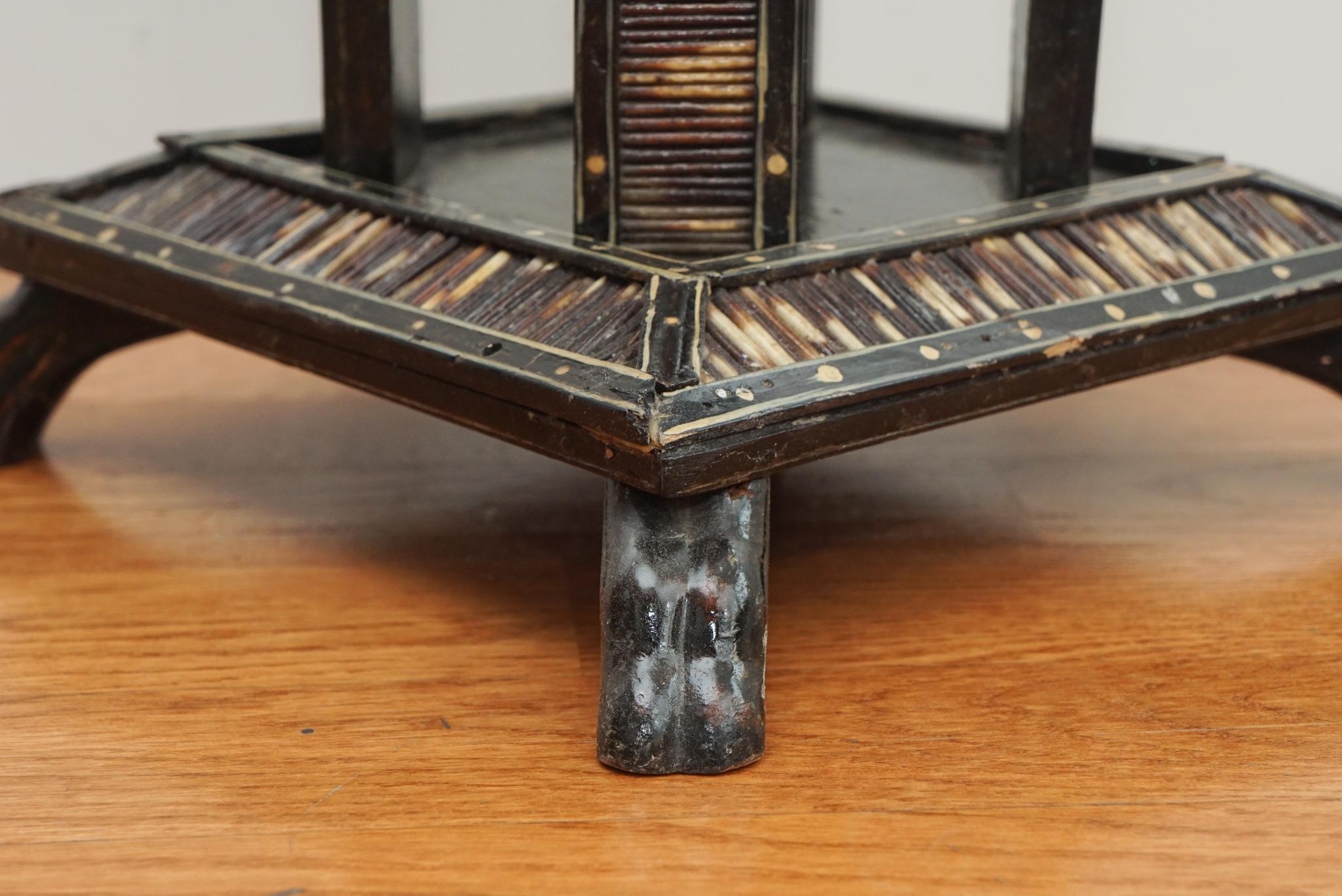 Anglo-Indian Accent Table with Ebony and Quill Detailing 5