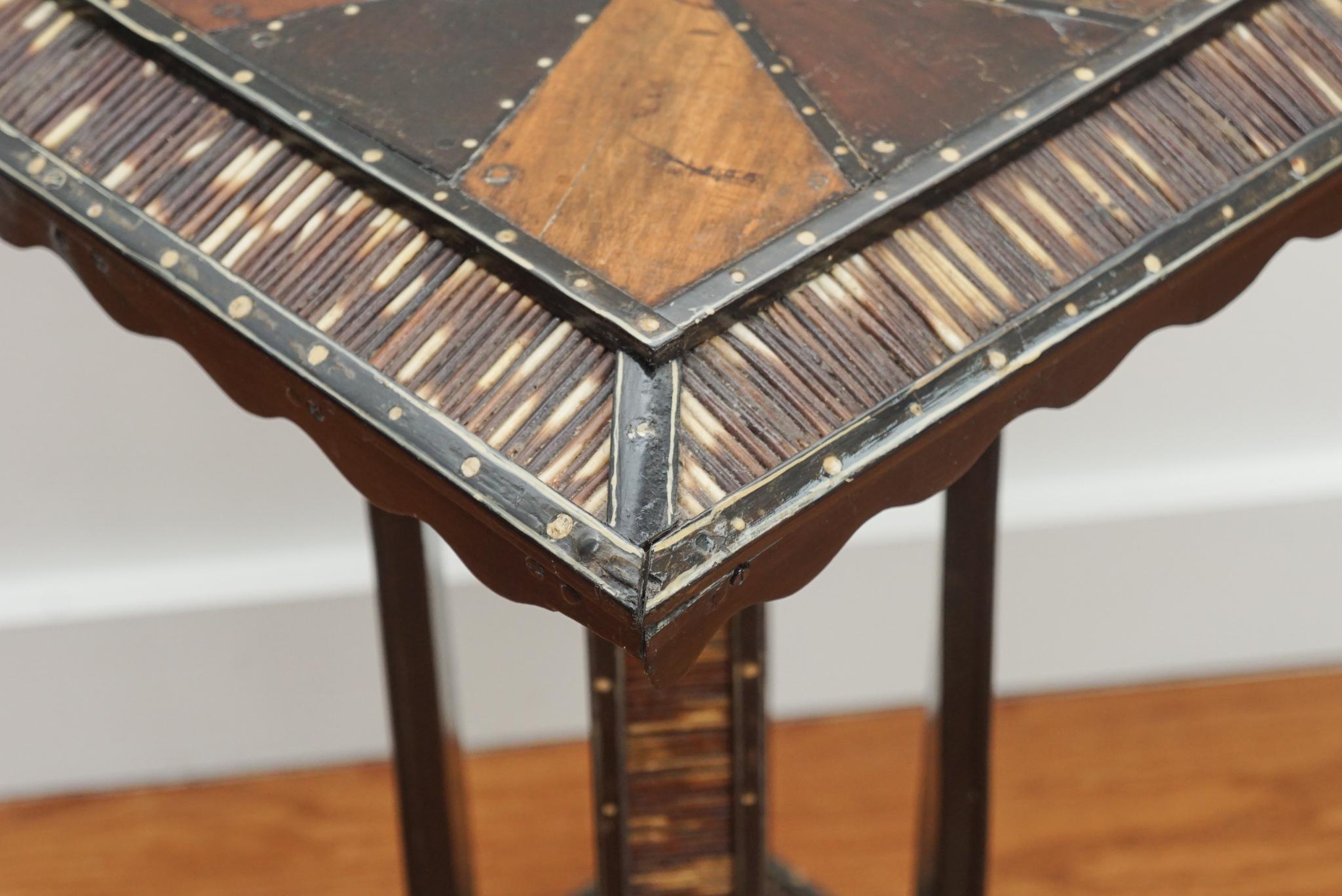 Anglo-Indian Accent Table with Ebony and Quill Detailing 6