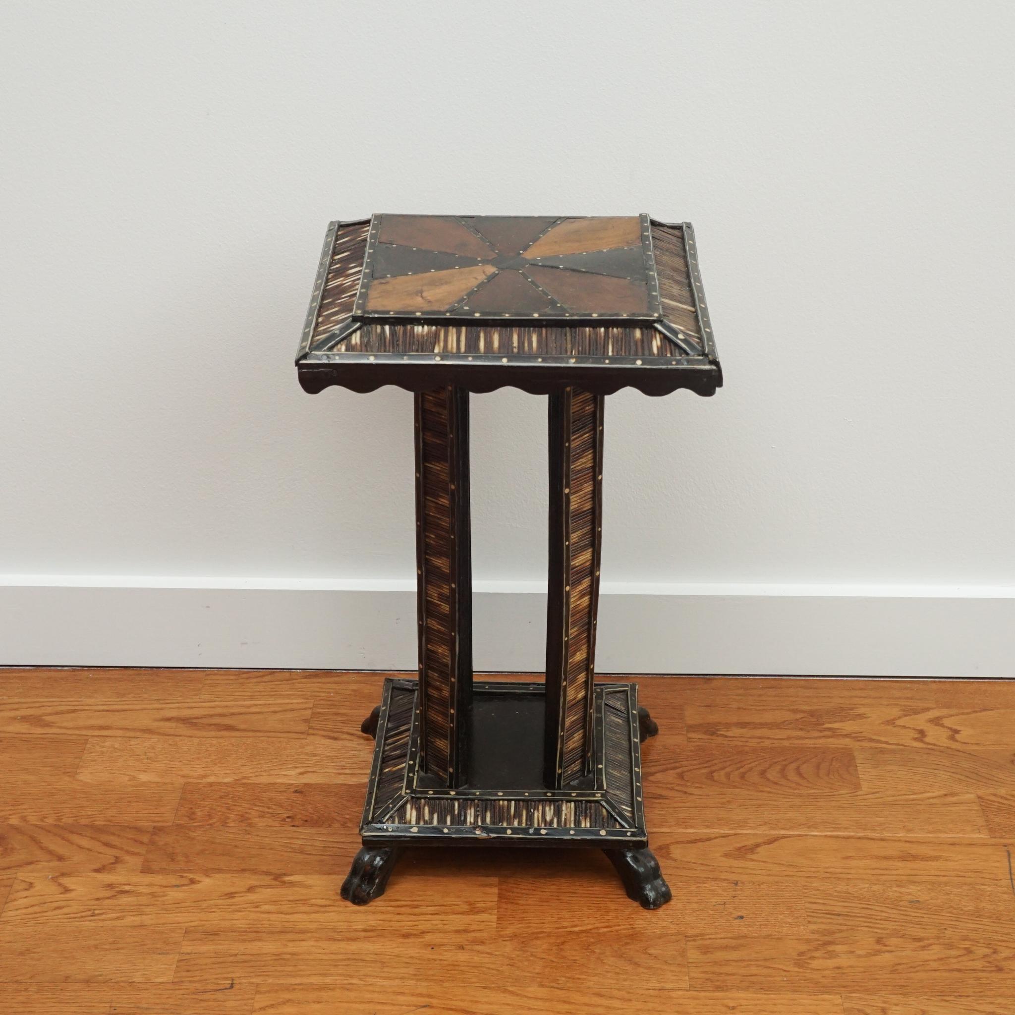 Anglo-Indian Accent Table with Ebony and Quill Detailing 7
