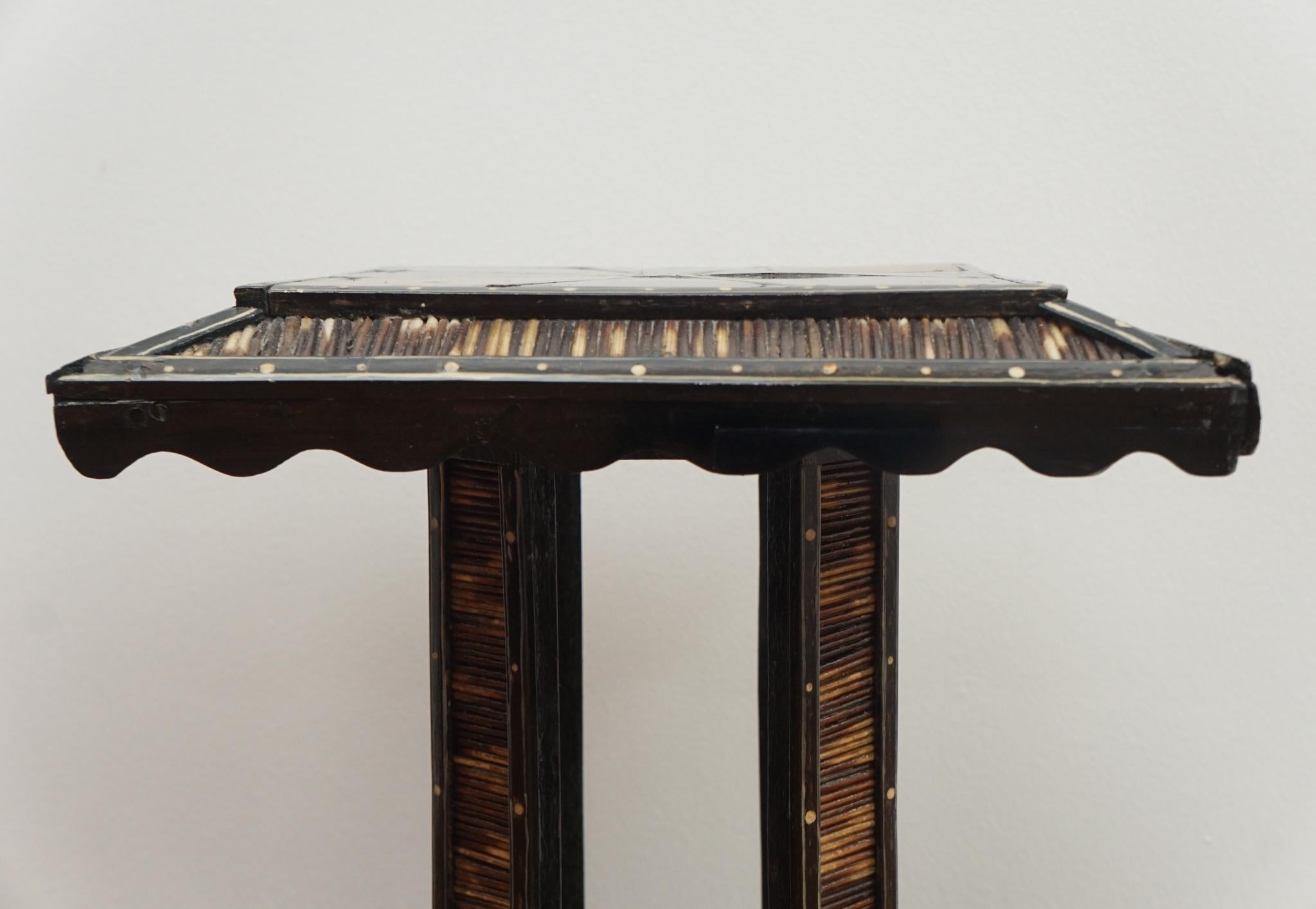 19th Century Anglo-Indian Accent Table with Ebony and Quill Detailing