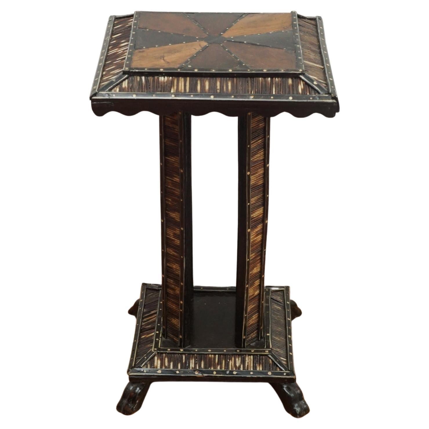 Anglo-Indian Accent Table with Ebony and Quill Detailing