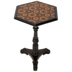 Anglo-Indian Adjustable Stand with Parquetry Top