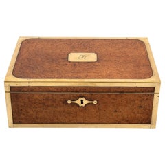 Retro Anglo Indian Amboyna Campaign Writing Box