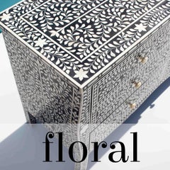 Anglo Indian Black Six Drawer Dresser