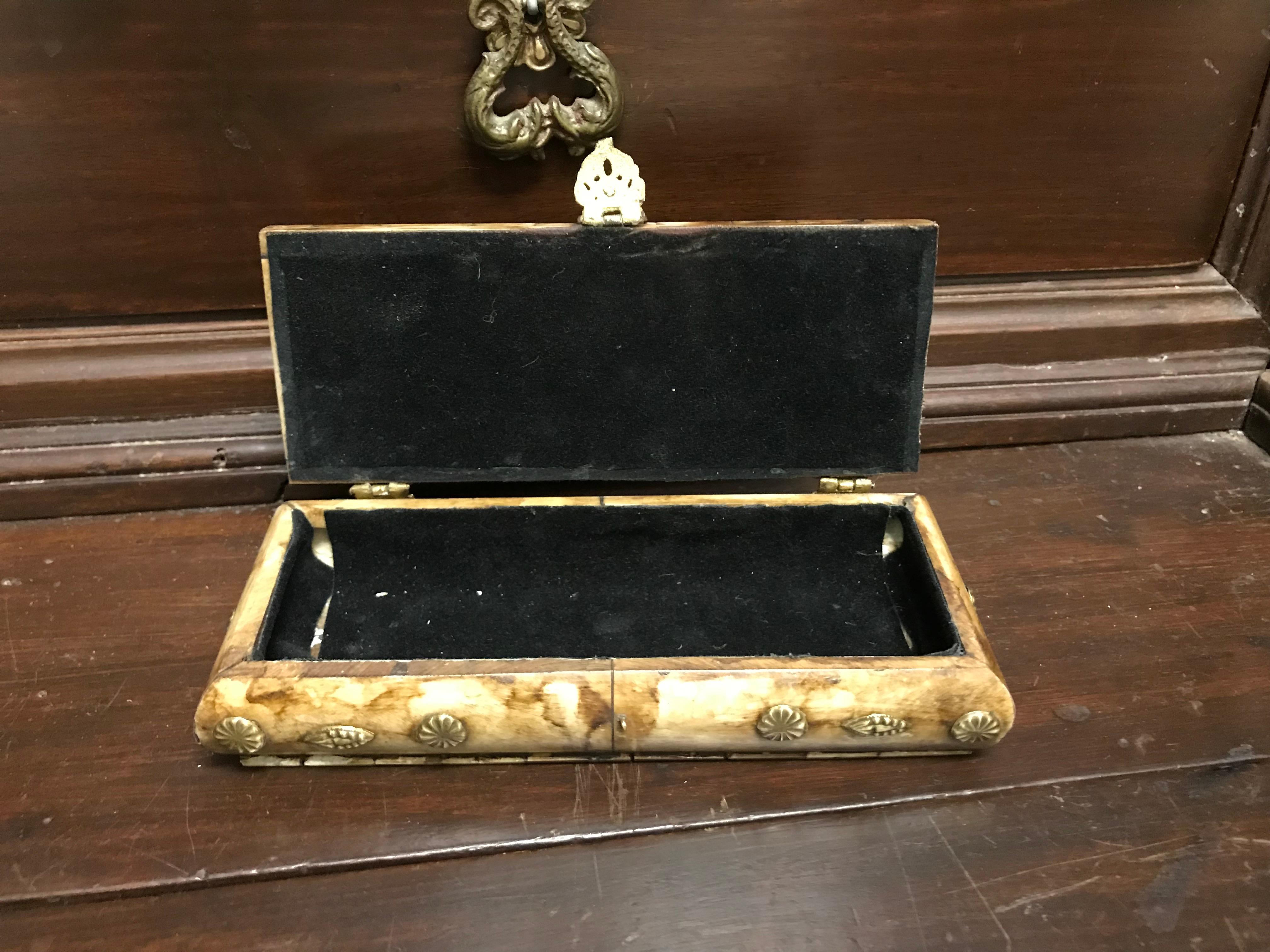 Anglo-Indian Bone and Brass Box 6