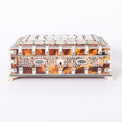 Anglo Indian Bone and Shell Footed Box